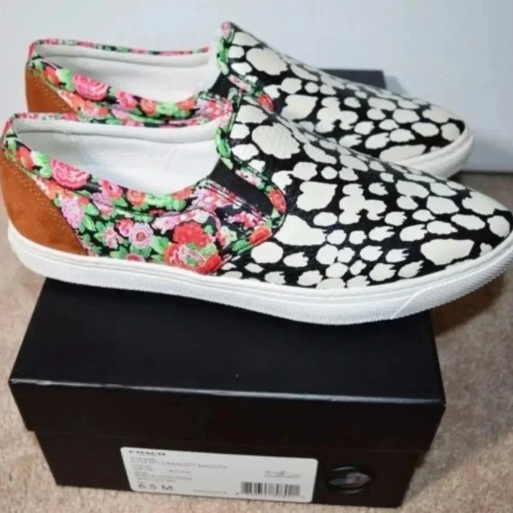 Coach C103 Floral Animal Print Skater Slip On